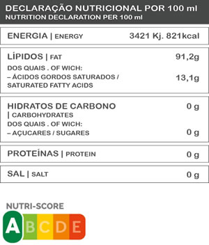 Declaração Nutricional Azeite